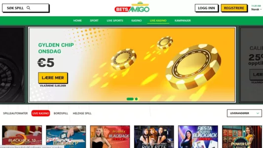 betsamigo live casino omtale norge