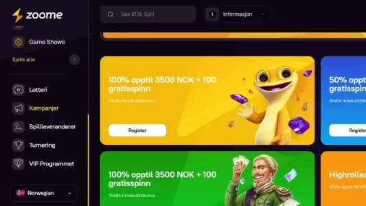 zoome casino bonuser og kampanjer