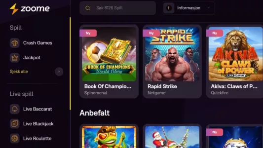 zoome casino norge spill skjermbilde