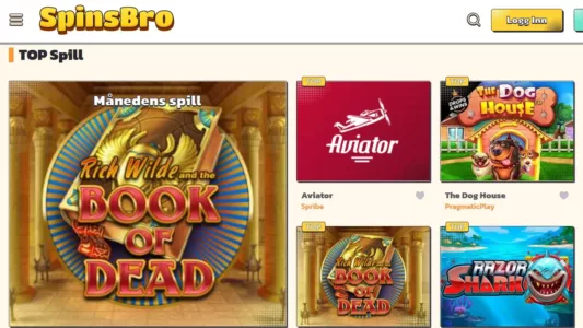 spinsbro casino spillutvalg og automater