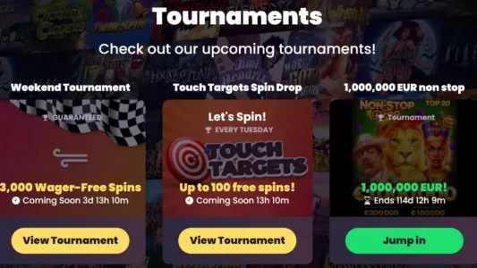 touch casino turneringer og kampanjer