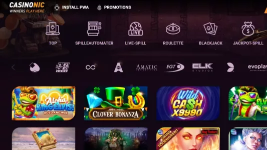 casinonic casino spill og leverandører