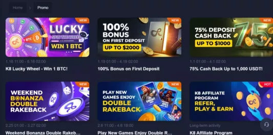 k8 casino kampanjer og bonuser