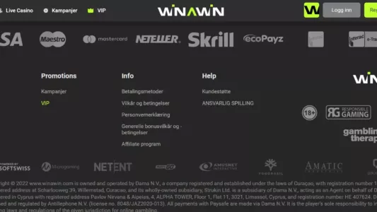 winawin betalingsmetoder og informasjon