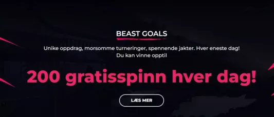 få gratisspinn med beastino goals