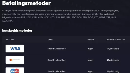 spinfever casino betalingmetoder