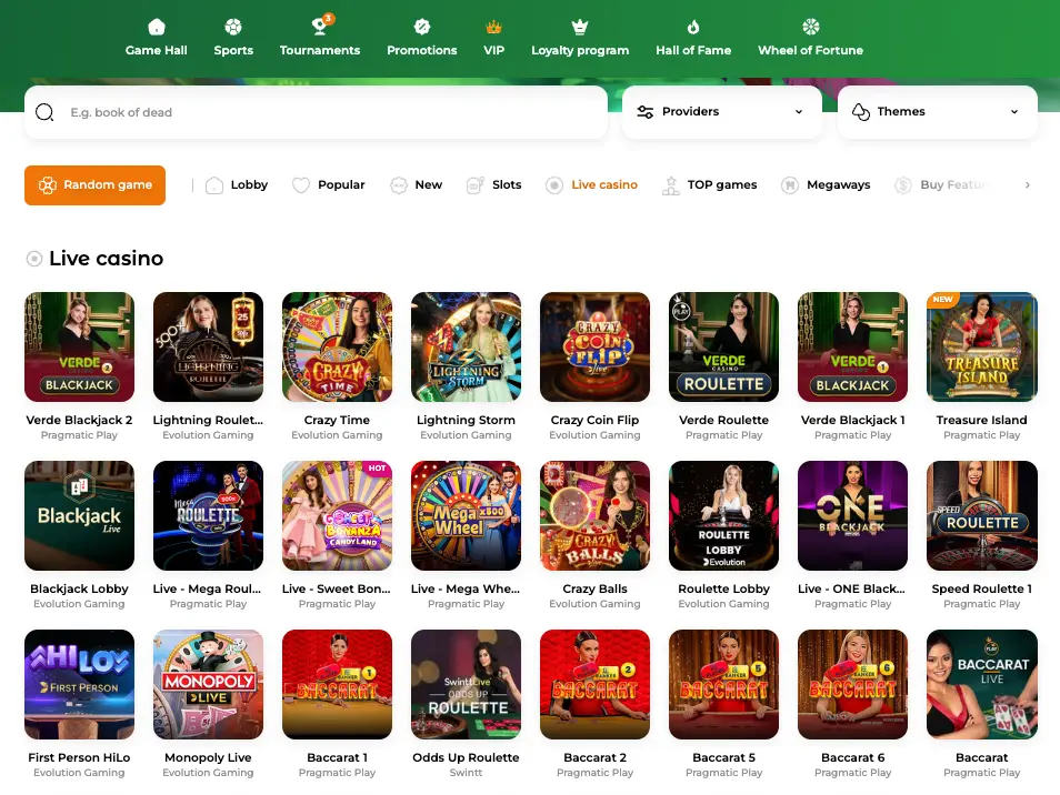 verde live casino