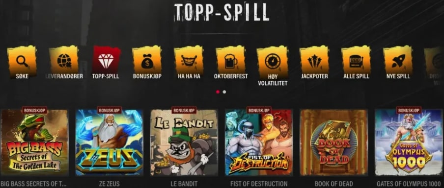 spillutvalg hos jokery