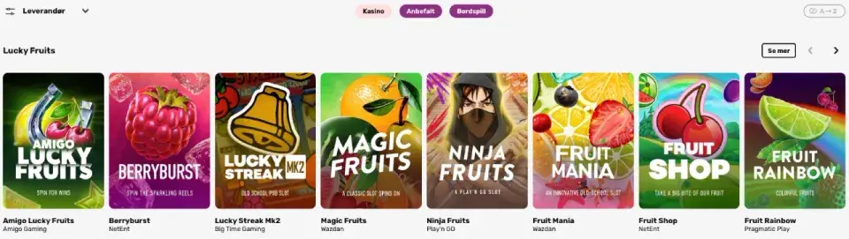 lucky fruits spillutvalg