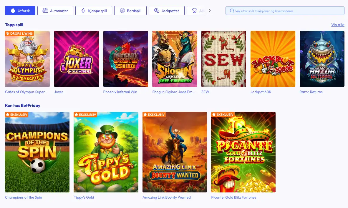 betfriday casino norge