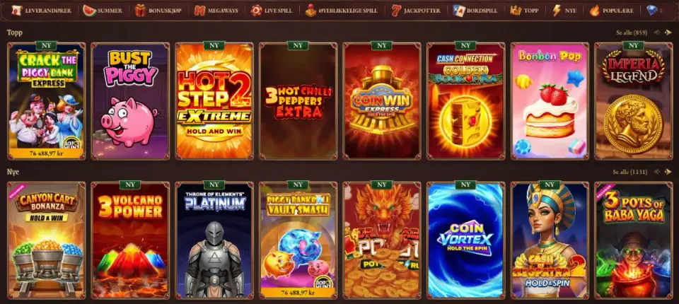spillutvalg hos crazy tower casino
